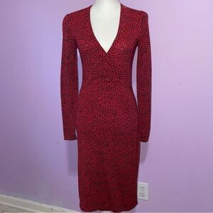 DVF Wool Midi Wrap Dress Women S Long Sleeve Office Professional Career Luxury